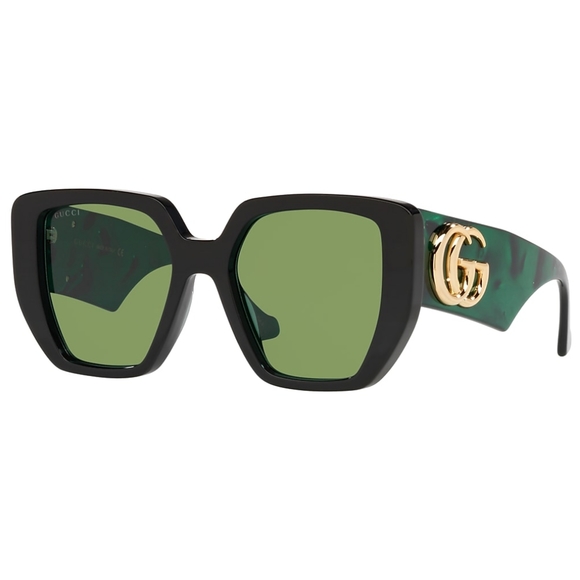 NEW GUCCI OVERSIZED WOMEN'S SUNGLASSES GG0956S 001 BLACK GREEN GUCCI EYEWEAR - Picture 5 of 12